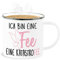 Emaille Becher Blechbecher - Statement Sprüche - Ich bin eine Fee - 300 ml - Weiß Silber - sarkasmus katastrophe tasse spruch katastro spruechen böse sprüche, freche sprueche lustige