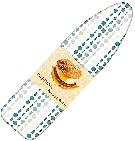 BNDX Extra-Wide Ironing Board Cover - Standard Size 18x49, Extra Thick and Durable Padding,Full Size-Heat and Stain-Resistant, Upgrade Drawstring Tightening - Easy Installation
