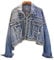 Damen-Jeansjacke mit Nieten, lose Oberbekleidung für Damen, lässig, kurze Jeans