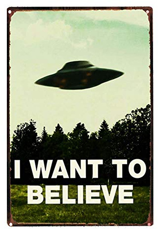 UFO I Want to Believe Blechschilder Metallplatte Garage Wand Pub Restaurant Home Art Decor Vintage Eisen Poster A01 30,5 x 20,3 cm