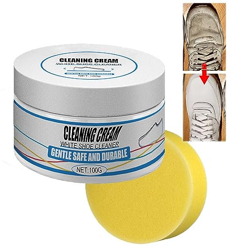 Nettoyant pour Chaussures Blanches,Nettoyant pour Taches Tenaces,Crème de Nettoyage et D'élimination des Taches Multifonctionnelle,Crème de Nettoyage Polyvalente,Crème Détachante pour Chaussures