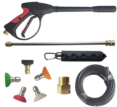 Drintag High Pressure Washer Replacement Gun Kits Power Washer Accessories with Jet Wand and 5 Spray Nozzle Tips Parts, Compatible with Some Karcher, Ryobi, Powerstroke Electric Power Washer 4000 PSI