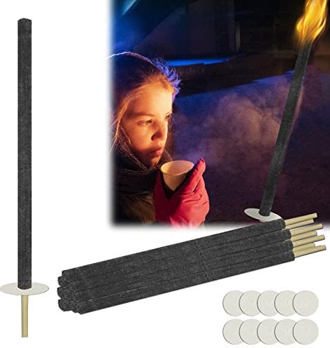 ACXIN 40 Stück Wachsfackeln Fackeln Brennzeit 100 min Premium Wachsfackeln mit Extra Langem Griff Feuerfackel Feuer Garten Laterne Spaß für Nachtwanderung