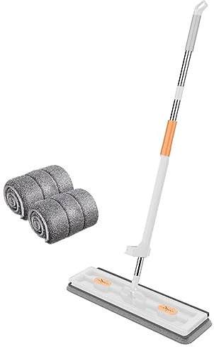 Starnearby Balai de Nettoyage Rotatif à 360 Vadrouille de Nettoyage de Sol Balai Serpillère Télescopique Auto-essorante Balai Serpillière Microfibre pour Sol Bois, Stratifiés, Carrelage et Marbre