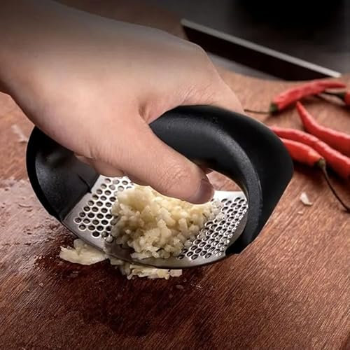 2 schiaccia-aglio in acciaio inox, spremere rapidamente la pasta di aglio, grande e facile da premere l'aglio, facile da pulire