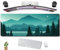 Aesthetics Sunset Mountains Green Desk Mat Mousepad, XL Large Gaming Mouse Pad, Cute Anime Moon Desk Pad Mouse Mat Girl Women Office Desk Decor Laptop Keyboard Mat with Stitched Edges 31.5''x11.8''