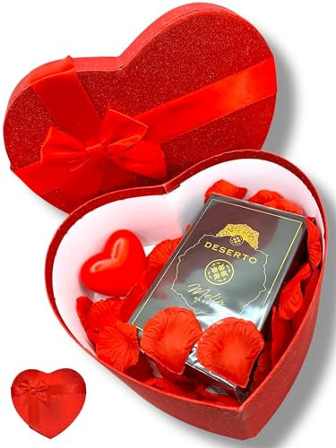 Geschenkidee – Eau de Parfum – Orientalischer Duft in Samt-Box in Herzform – Melia Cosmetica (Wüste, 50 ml)