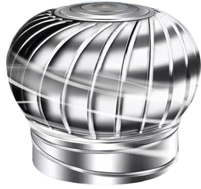 SBCC 201 Edelstahl-Windball Ohne Stromhaube, Werkseitiger Lüftungsdachventilator, Lüftungsventilator (CH : 110mm)