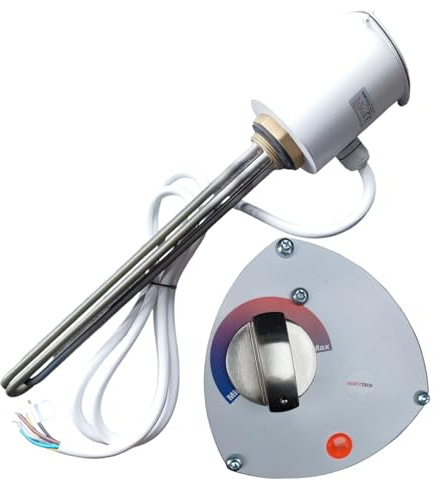 400V Elektro Heizstab Heizpatrone für Pufferspeicher/Boiler mit Thermostat 3kW-4,5kW-6kW-9kW-12kW (9kW)