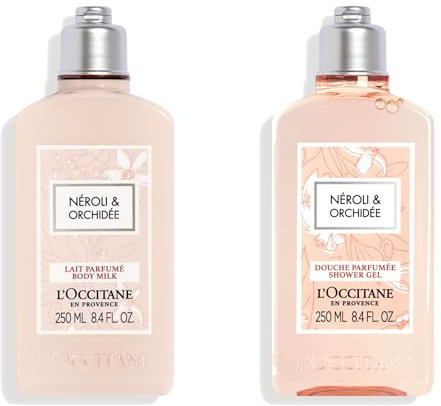 L'OCCITANE Néroli and Orchidée Captivating Body Care Duo | Floral & Feminine Scent | Vegan & 98% Readily Biodegradable | Luxury & Clean Beauty Bodycare for All Skin Types