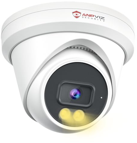 Anpviz 8MP PoE IP Camera, Built-in Mic, 512GB SD Slot, Security 4K Turret IP Camera Outdoor Indoor, Smart Color Night Vision 100ft, Human & Vehicle Detection, NDAA Compliant (U Series)
