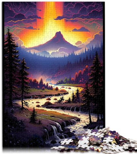 Spielzeug Puzzle Yellowstone Nationalpark USA 1000 Teile für Erwachsene Schwierige Puzzles Holzpuzzles Lernspielzeug Familienspiele （50x75cm）