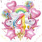 MACULPER Einhorn Luftballons 4 jahre Einhorn Deko Kindergeburtstag Folienballon Geburtstag Einhorn Regenbogen Deko Kindergeburtstag für 4 Jährige Mädchen