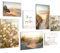 Novart Bilder Strand Meer Boho - KOMPLETT AUFHÄNGFERTIG - Beige Wohnzimmer Schlafzimmer Flur - 7 Moderne Mood-Bilder - N034772a
