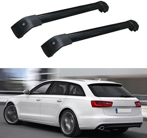 RUIHAHA 2 Stück Auto Querträger Dachträger für Audi A6 Avant 4G5, 4GD, C7 2011 2012 2013-2018 Skiträger für Dachträger Dachreling Relingträger Dachgepäckträger,A-Black