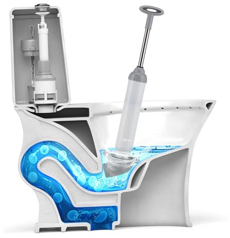 Angoily Desatascador De Inodoro De Alta Presión Cabezal Curvo, Varilla De Acero Inoxidable, Resistente para Baño y Fregadero, Herramienta Manual para Destapar Desagües y Tuberías