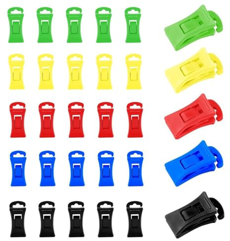 30 Stück Sockenklammern für Waschmaschine und Trockner, Sockenklammern für Die Waschmaschine, Bunte Sockenclips mit Haken, Sockenklammern für Strandtuch, Badetuch, Teppich, Kleidung