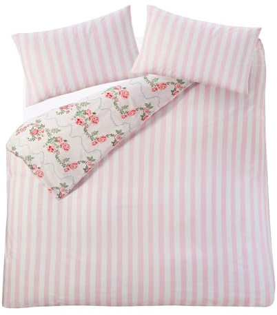 Cath Kidston Rose Flutter Pink Duvet Cover Set Floral Themed Super King Bedding