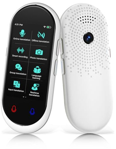 Adelagnes Z8 Sprachübersetzer Gerät,Übersetzungsgerät mit Sprachausgabe Translator,Echtzeit 138 Sprachen und Akzente mit WiFi/Offline/Foto Unterstützung für Reisen,Lernen und Business,Weiß