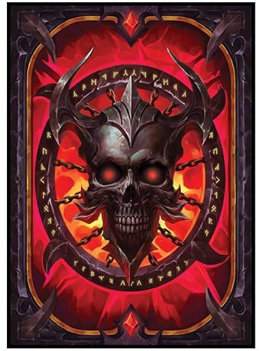 Fantasy North - Book of The Dead - Spell Book Series I - 100 Textured Matte TCG Card Sleeves - Fits Magic MTG Commander Pokemon and Other Card Games - Playing Card Sleeves (Red)