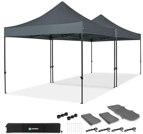 VONROC Pavillon 6x3m wasserdicht stabil - Partyzelt EasyUp System [3Min Aufbau] Popup Faltpavillon modular erweiterbar als Festival Zelt, Gartenpavillon