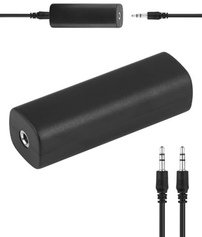 Ground Loop Filter Noise Isolator, Potable Noise Filter Compatible with Car Audio/Home Stereo System Eliminate Humming and Buzzing Noise Completely with 3.5mm(1/8”) Interface Audio Aux Cable