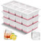 VEHHE Large Ice Cube Moulds-Pink, Silicone Ice Cube Tray with Lid for Freezer Easy Release&Stack, for Whisky, Cocktails, Drinks