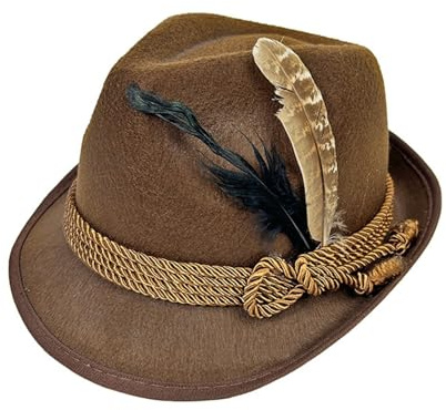 Generisch Filzhut Herren Trachtenhut Jagdhut Herren Trachten Festival Hut Oktoberfest Accessoires JäGerhut FüR Oktoberfest, Trachten Party