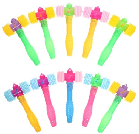YARNOW Jouet Marteau pour Garçon et Filles Son Grincement, Marteau en Plastique Qui Couine, Lot de 10 Pièces, Léger, pour Jeu D'éveil Couleur Aléatoire