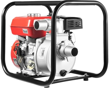 Benzin-Wasserpumpe 7,5 PS 4-Takt Gartenpumpe 26 m³/h Förderrate 30 m Förderhöhe 3,6 L Tank Pumpe für Landwirtschaft Bewässerung Entwässerung