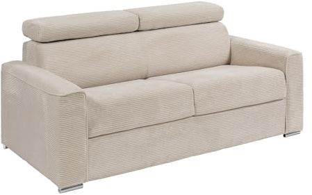 Vente-unique - Schlafsofa 4 Vizir - Samt - beige