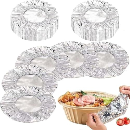 lebensmittelechte Alufolie Isolierhauben wiederverwendbare und wärmedämmende Alufolieabdeckungen für Lebensmittel und Obst (100PCS)