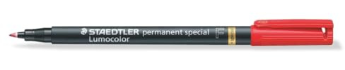Staedtler Lumocolor Folienstift F, Fein, Rot, Permanentmarker
