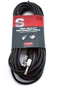 Stagg SGC10PL DL Pro-Series - Cable para instrumentos (10 metros, Jack macho a Jack macho acodado), Angulado - de lujo