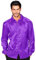 W WIDMANN MILANO Party Fashion - Chemise disco années 70, Chemise à manches longues, Chemise en satin, Carnaval