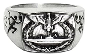 MK-art Militaria Ring, Deutscher U-Boot Ring U552 Erich Topp, Der rote Teufel