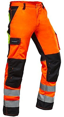 Pfanner Warnschutz Bundhose Stretchzone EN20471, Farbe:orange/schwarz, Größe:56