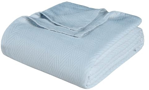 Superior 100% Baumwolle, luxuriöse Metro-Decke für die ganzjährige Verwendung, hellblau, King Size