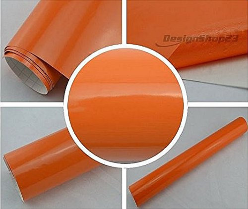 Neoxxim 5.42€/m2 Auto Folie - ORANGE GLÄNZEND - 700 x 152 cm BLASENFREI selbstklebend flexibel Car Wrapping