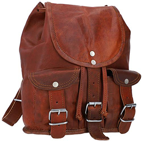 Gusti Cityrucksack Leder - Lena kleiner Rucksack Vintage Braun Leder Damen
