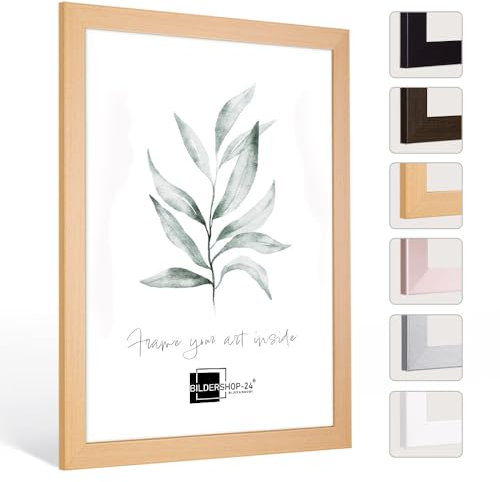 Bildershop-24 Bilderrahmen Monza in BUCHE in 28 X 35 Fotorahmen, Wechselrahmen, Posterrahmen, Puzzlerahmen