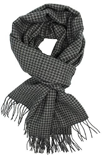 Rotfuchs Schal Webschal Hahnentritt modisch anthrazit grau 100% Wolle (Merino) R-43