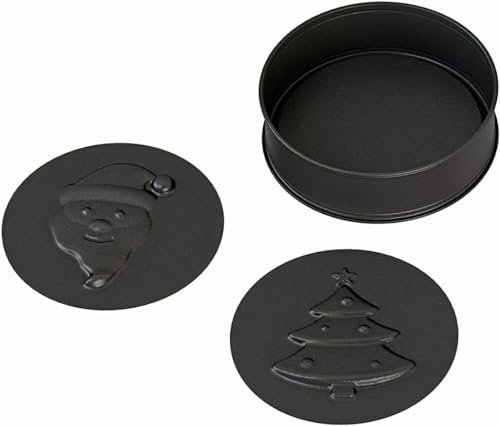 ORIGINAL KAISER Kaiser 3-in-1 Motiv Springform Weihnachten sehr Gute Antihaftbeschichtung attraktive Designs zum einfachen Dekorieren 3in1 Funktionalität, Stahl, black, 26 cm, 3-Einheiten