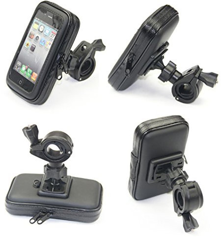 Cheeroyal Universel 360° Étanche Interrupteur Support Moto Shell Support de Téléphone Portable Support de Rétroviseur Convient pour Samsung Note iPhone LG HTC