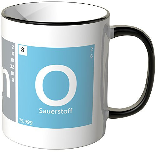 JUNIWORDS Tasse - Wähle eine Farbe - Periodensystem Porno - Schwarz