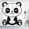 ABAKUHAUS Anime Rideau de Douche, Manga Japonais Création, Tissu Ensemble de Décor de Salle de Bain avec Crochets, 175 cm x 180 cm, Noir Blanc Gris