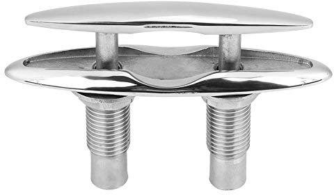 KIMISS Doppelter Bootsdock Cleat Flat Top Basis Edelstahl Schwer Duty Deck Klampen für Marine Yacht für Kajak(6”)