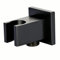 Wandanschlussbogen mit Brausehalter BA002 schwarz - quadratisches Design
