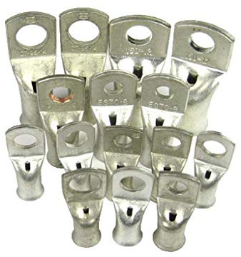 UKCable-Ties Pack of 10 Copper Tube Lug Battery Starter Cable Welding Crimp Terminal Ring (25mm x 10mm)