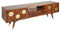 Invicta Interior Massives TV-Lowboard Mystic Living 140cm Akazie braun Gold Retro Design TV-Board